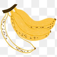 Hand drawn banana design resource transparent png