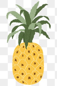 Hand drawn pineapple design resource transparent png
