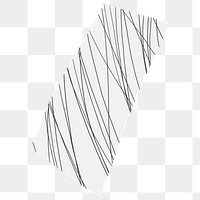Rectangle with pen strokes design element transparent png