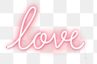 Neon love sign design resource transparent png