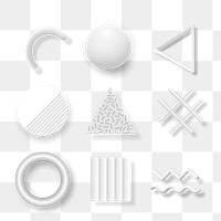 White geometric Memphis social banner set