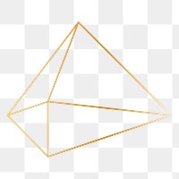 Minimal gold oblique pyramid shape transparent png