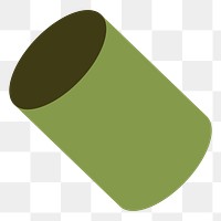 Retro green cylinder geometrical shape transparent png
