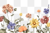 Colorful illustrated flowers design element