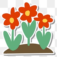 Cute red flower design element 