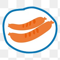 Cute sausages doodle sticker design element