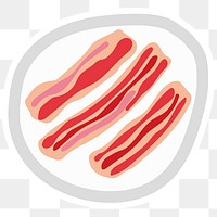 Cute bacon stripes doodle sticker with a white border design element