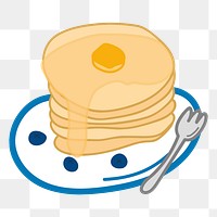 Cute stack of pancakes doodle sticker design element
