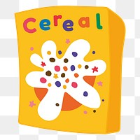 Cute cereal box doodle sticker design element