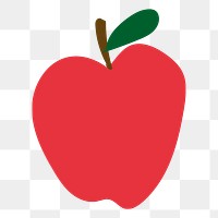 Cute red apple doodle sticker design element
