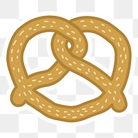 Cute pretzel doodle sticker with a white border design element