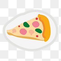 Slice of pizza doodle sticker design element