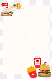 Food doodle frame with a beige background