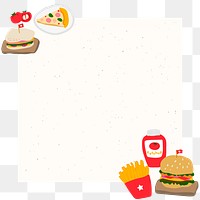 Food doodle frame with a beige background design element
