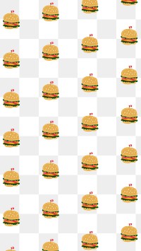 Png hand drawn burger pattern background