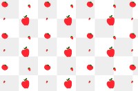 Png apple strawberry seamless pattern transparent background