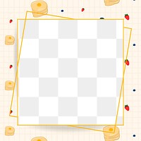 Png paper frame on food pattern transparent background