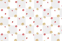 Png pretzel strawberry tomato seamless pattern transparent background