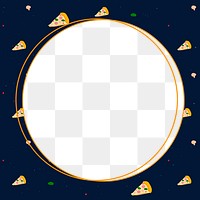 Png circle frame on pizza pattern background