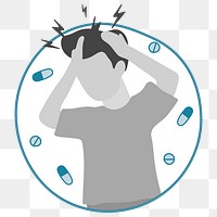 Man with an untreatable headache transparent png