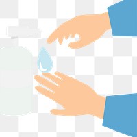 Disinfecting hands with sanitizer gel anti Coronavirus transparent png