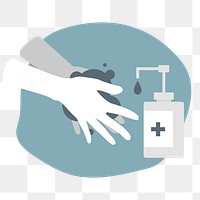 Disinfecting hands with sanitizer gel anti Corona virus transparent png