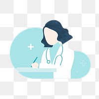 Female doctor character element transparent png
