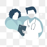 Doctor and nurse characters element transparent png
