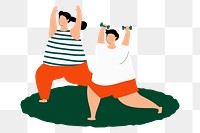 People exercising at home during virus spreading transparent png