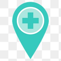 Green medical location pin element transparent png