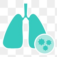 Green lung with viruses element transparent png