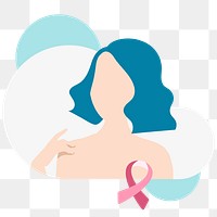 Pink ribbon for breast cancer awareness element transparent png