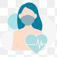 Woman having a heart problem element transparent png