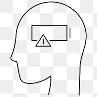 Line drawing character feeling tired from COVID-19 symptoms element transparent png