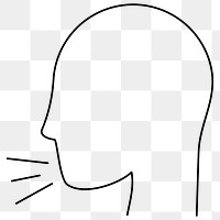 Line drawing character coughing from COVID-19 symptoms element transparent png