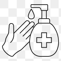 Wash your hands frequently with sanitizer gel to anti coronavirus element vector element transparent png