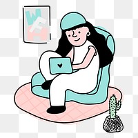 Work from home character transparent png