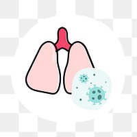 Coronavirus damaging lungs icon transparent png