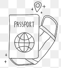 New normal travel essentials png doodle illustration