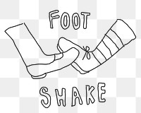 Foot shake png social distancing in new normal lifestyle doodle drawing