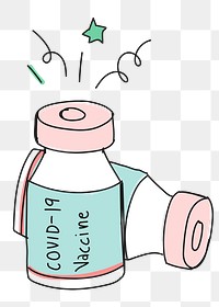 COVID-19 vaccine bottle png doodle illustration