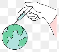 Global vaccination png doodle illustration