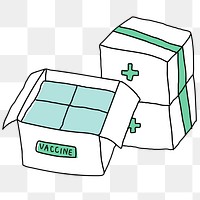 Vaccine distribution png doodle illustration