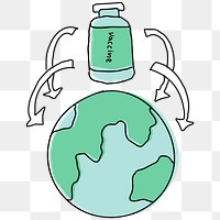 Global vaccination png doodle illustration