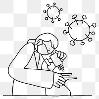 Covid 19 vaccine development png doodle illustration