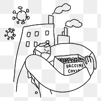 Covid 19 vaccine hoarding png doodle illustration character