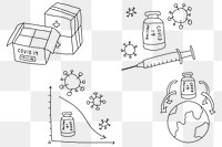 Covid 19 vaccine development png doodle illustration