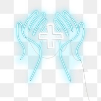Disinfect your hands neon sign transparent png 