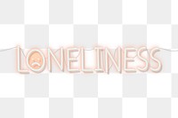 Loneliness during self isolation neon sign transparent png 
