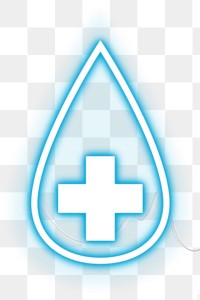 Blue sanitise neon icon transparent png 